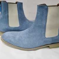Men Blue Casual Wear Chelsea Ankle High Hand Made Boot - Thumbnail 2