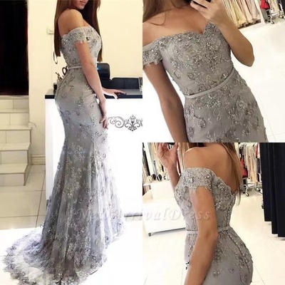 Grey Prom Dresses with Appliqué