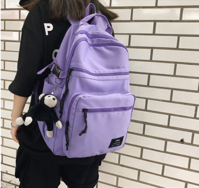 Waterproof Nylon Women Backpack Unisex Multi-Pocket