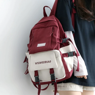 Trendy female panelled harajuku bag girl kawaii 