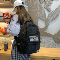 Solid Color Women Backpack Unisex Multi-Pocket - Thumbnail 4