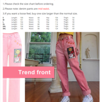 Vintage Pink Women‘s Jeans Pants Mid-Waist - Thumbnail 6