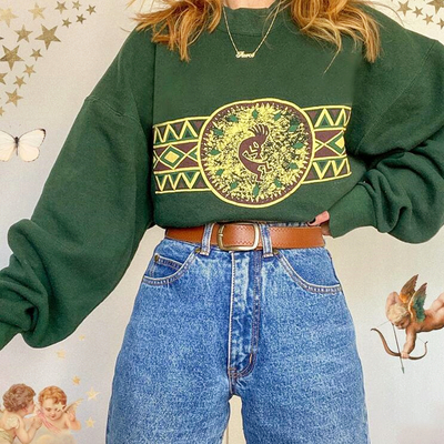 Rhombic print sweatshirt