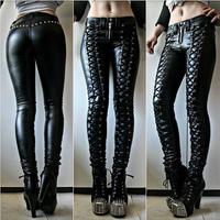 Women Faux Leather Cosplay Pants Carnival Party - Thumbnail 1