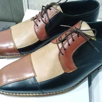 New arrival men's hand stitch multi colour genuine leather lace up party wear shoes