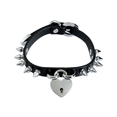 Spiked safe heart choker 
