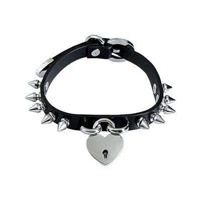 Spiked Safe Heart Choker 