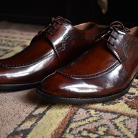 Best Hand Stitch Men's Brown Genuine Leather Lace Up Wedding Shoes - Thumbnail 1