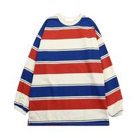 Colorful Stripe Color Block Long Sleeve T-shirt - Thumbnail 5