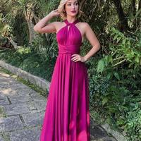 SP2066,Hot pink chiffon sheath prom evening dress formal gown long prom dresses - Thumbnail 1