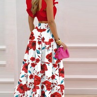 Fashion Sexy Sleeveless Two-piece Print Suit - Thumbnail 1