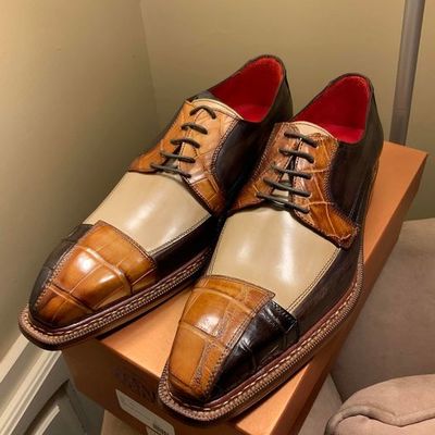 Handmade new edition crocodile leather skin custom formal wear brown shoes