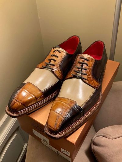 Handmade New Edition Crocodile Leather Skin Custom Formal Wear Brown Shoes