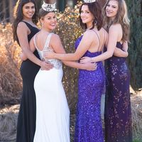 Luxurious Mermaid V Neck Sequins Prom Dresses - Thumbnail 1