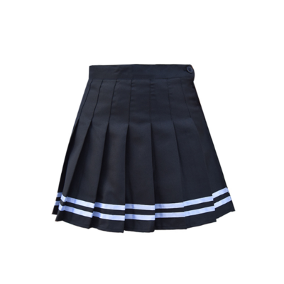 Solid color women's zipper high waist skirt