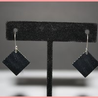 Silver Diamond Shaped Earrings - Thumbnail 1