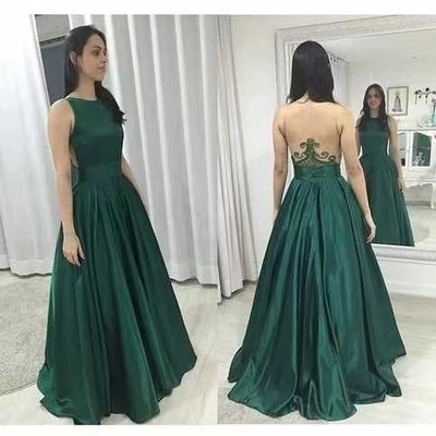 Green Prom Dresses Sheer Back 