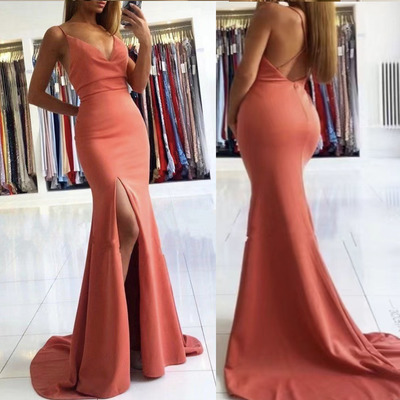 Prom Dresses Spaghetti Straps with Slit