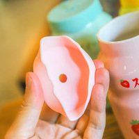 Peach Milk Bottle Ceramic Coffee Cup  - Thumbnail 3