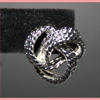Silver twist pretzel earrings