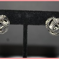Silver Twist Pretzel Earrings - Thumbnail 1