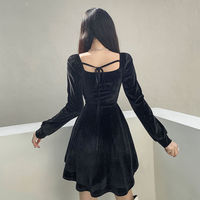 Woman Vintage Spring Korean Fashion Mini Dress - Thumbnail 4