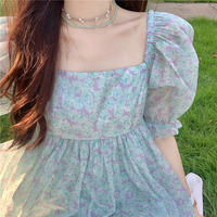 Sweet Floral Mesh Dress Women Elegant Princess  - Thumbnail 7