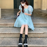 Sweet Floral Mesh Dress Women Elegant Princess  - Thumbnail 4