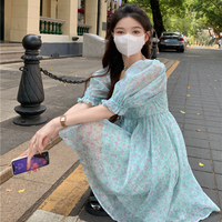 Sweet Floral Mesh Dress Women Elegant Princess  - Thumbnail 5