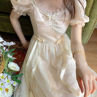 Elegant Princess Dress Women Vintage Lace-Up  - Thumbnail 7