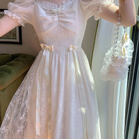 Elegant Princess Dress Women Vintage Lace-Up  - Thumbnail 8