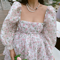 Floral Party Dress Kawaii Clothing Casual Elegant - Thumbnail 1