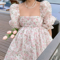 Floral Party Dress Kawaii Clothing Casual Elegant - Thumbnail 5