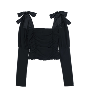 Elegant Square Collar Women Spring Shirts Solid