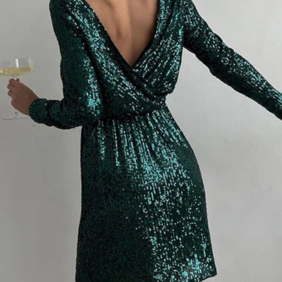 Sexy backless o neck lady mini dress spring 