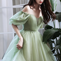 Green Tulle Short Prom Dress A Line Homecoming Dress - Thumbnail 5