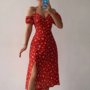 Sexy Sling Ruffle Strapless Slit Party Dress -3