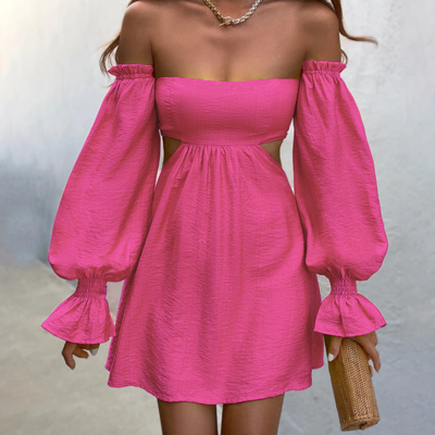 Sexy off shoulder cut out party dress elegant 