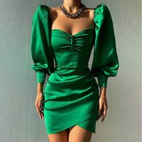 Lady Off Shoulder Solid Strapless Sheath Dress - Thumbnail 3