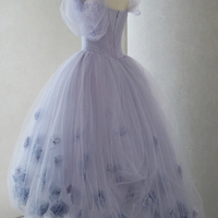 Purple Tulle Short Prom Dress A Line Evening Dress - Thumbnail 4