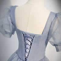 Cute tulle sequins long prom dress evening dress - Thumbnail 3