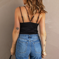 Sexy Sling Vest Lace Deep V Neck Tops - Thumbnail 3