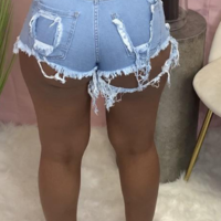 Fashion Sexy Ripped Denim Shorts - Thumbnail 3