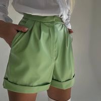 Solid Color Long Sleeve V-Neck Chiffon Two-piece Suit - Thumbnail 2