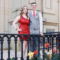 Bodycon One Shoulder Red Sequins Short Prom Party Dresses - Thumbnail 2