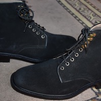 Luxury Men's Handmade Black Suede Lace Up Formal Boot - Thumbnail 1