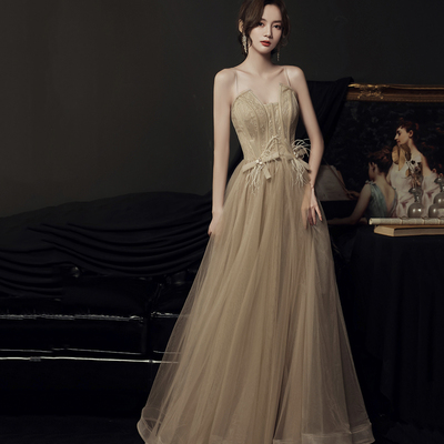 Cute tulle long a line prom dress evening dress - Thumbnail 4