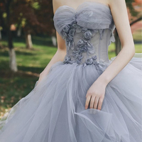 Cute tulle long A line ball gown dress formal dress - Thumbnail 1
