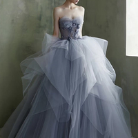Cute tulle long A line ball gown dress formal dress - Thumbnail 2