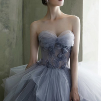 Cute tulle long A line ball gown dress formal dress - Thumbnail 3